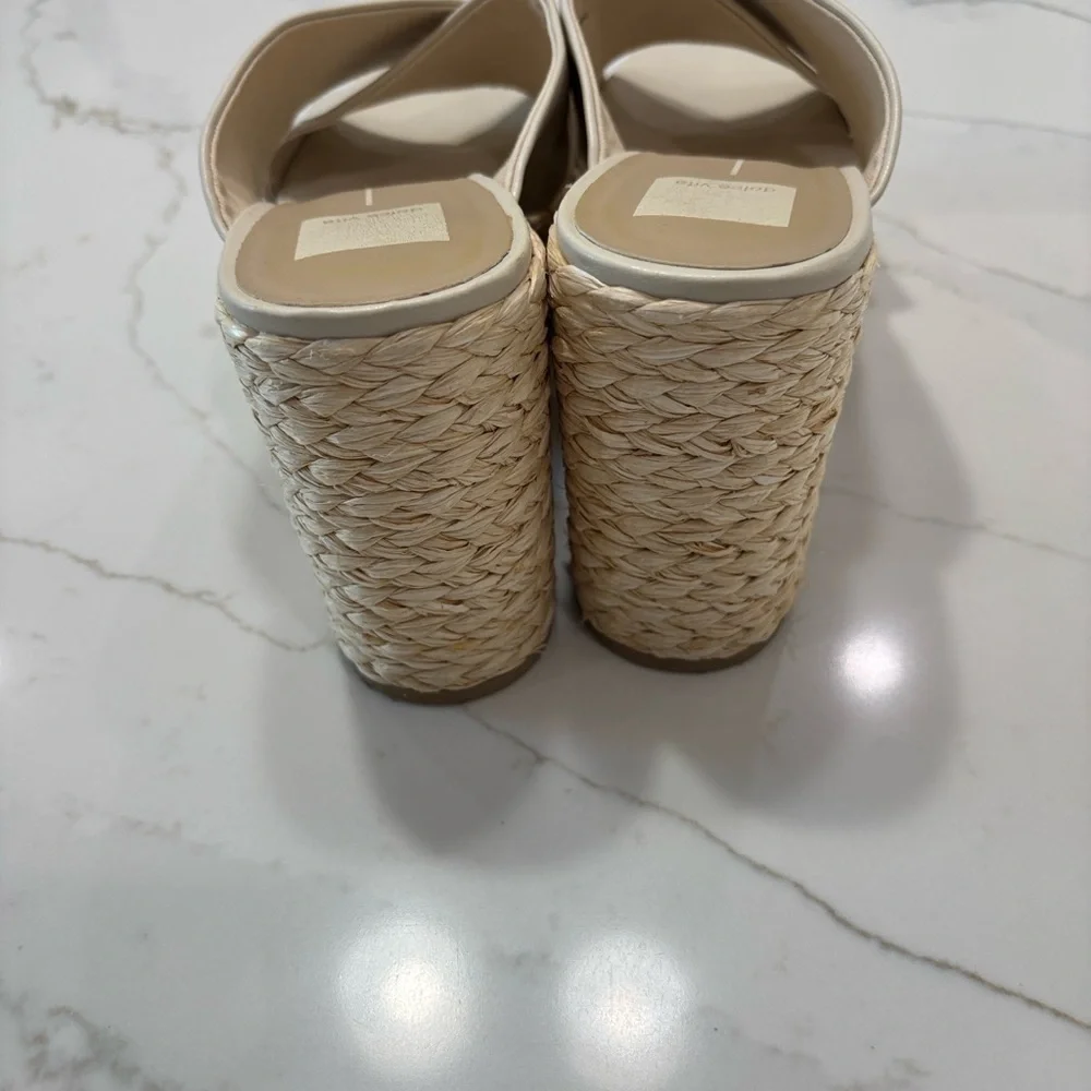 Neutral Espadrille Wedge Slide Sandals - Beige